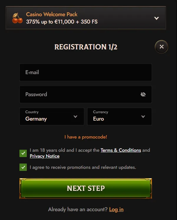 Crusado Casino login